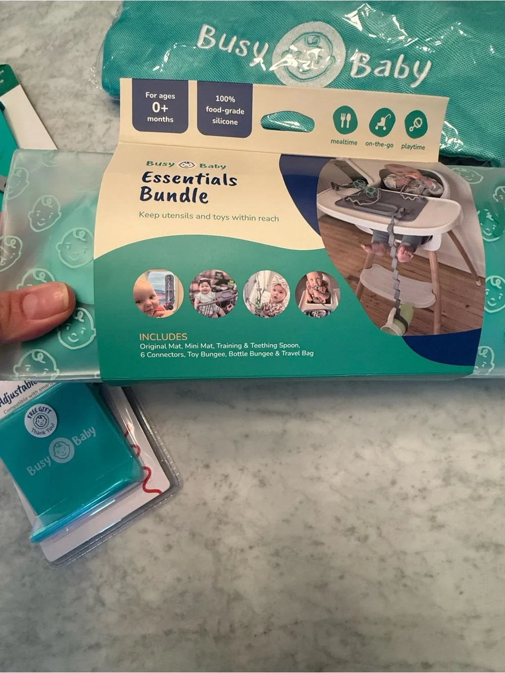 Busy Baby Teal Essentials Bundle-Feeding & Travel Set